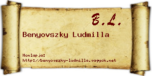 Benyovszky Ludmilla névjegykártya